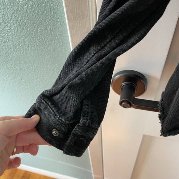 Zara Black Denim Western Jacket with Fringe - Picture 5 of 8